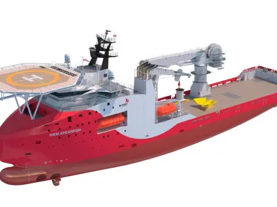Offshore Subsea Construction Vessel OSCV Siem Stingray 3D model