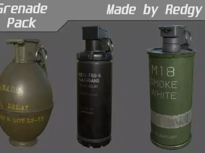 Grenade Pack Low-poly 3D model purchase