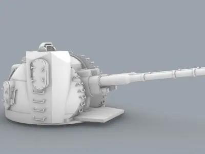 Naval Artillery and Torpedo Systems - 4 Weapon Models Low-poly 3D model