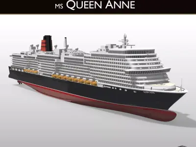 MS Queen Anne Cunard new cruise ship printable model 3D print model