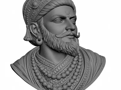 Chhatrapati Shivaji Maharaj Bust Pendant 3D print model