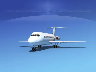 Douglas DC-9-15 Unmarked 2 3D model