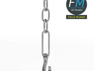 Hook and chain 3D model