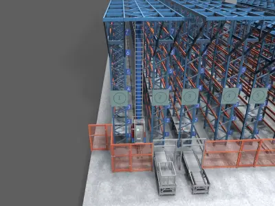 Logistic Cargo Warehouse Low-poly 3D model
