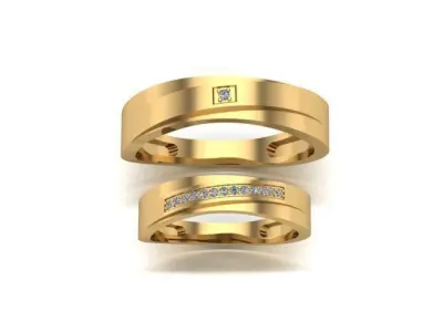 Wedding ring set Free 3D print model