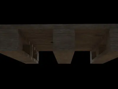 Wooden Pallet Low-poly 3D model 7