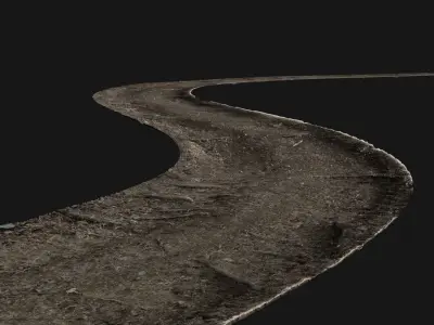 Hiking Trail - Tileable and Curvable Low-poly 3D model