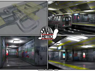 Snail Metro - Low Poly Metro Underground Station Low-poly 3D model
