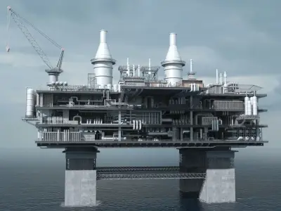 oil platform 3D model 5
