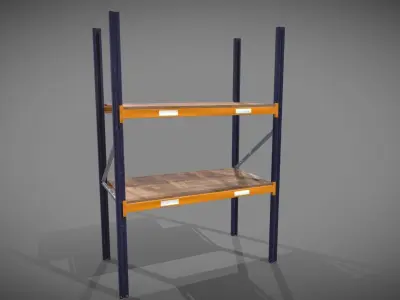 Racking Low poly PBR shelving unit Low-poly 3D model