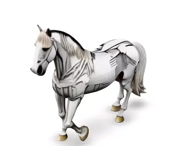 Robotic Horse SciFi Mechanical Stallion Low-poly 3D model
