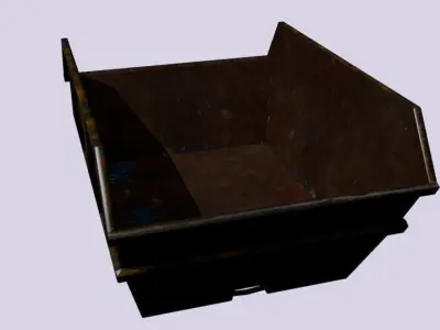 Dumpster metal trash can Low-poly 3D model