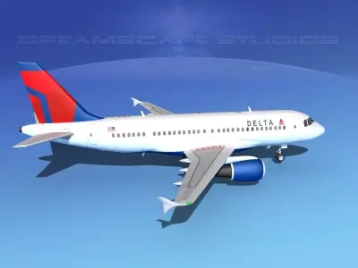 Airbus A319 Delta 3D model