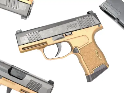 Sig Sauer P365 FDE Pistol Low-poly 3D model