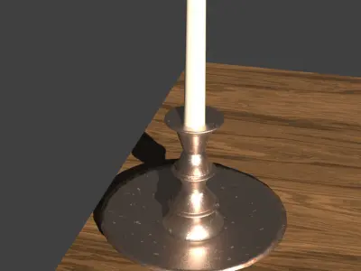 Candelabra and Candle Holder with Candle included Low-poly 3D model