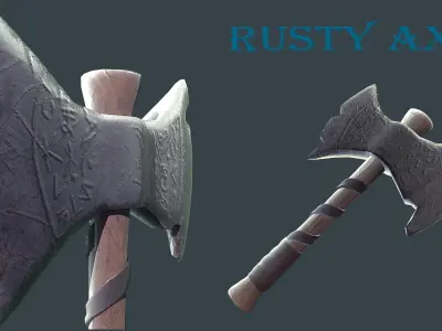 Rusty Axe - Low poly Free low-poly 3D model