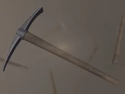 Pickaxe - Game ready hammers flying in air Low-poly 3D model