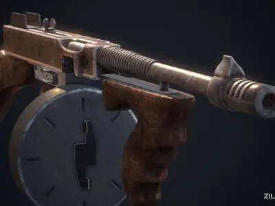 M1A1 Thompson Low-poly 3D model purchase