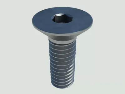 Full thread screw M4 L10 ISO 10642-2020 3D model