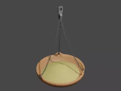 Antique bird feeder Low-poly 3D model