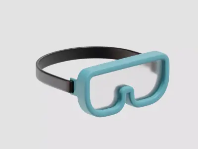 Swimming Goggles cartoon Low-poly 3D model