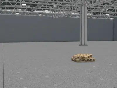 Warehouse Interior with Pallet 3D model
