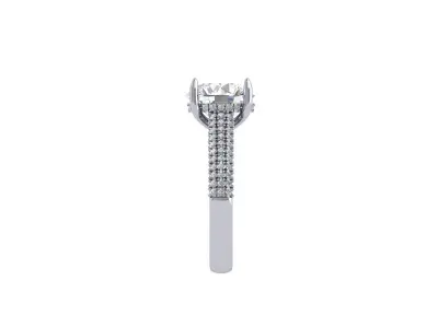 Solitaire Engagement Art Deco Ring 3D print model 78
