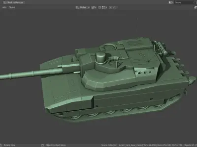 Leclerc TANK BASE MESH Low-poly 3D model