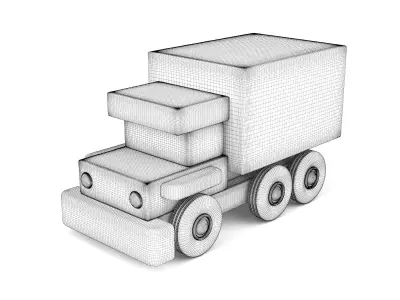 Wooden toy truck 35 3D model