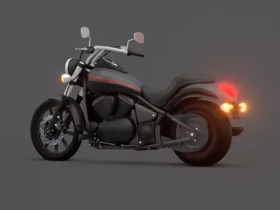 Kawasaki VN900 Custom Cruiser Motorcycle 3D Model Low-poly 3D model