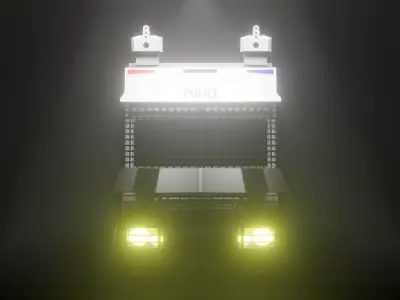 Police Water Cannon Low-poly 3D model