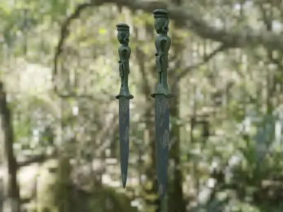 Bronze dagger Dong Son Culture Low-poly 3D model
