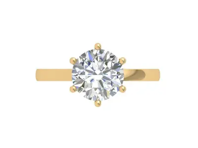 Solitaire Engagement Ring 3D print model 67
