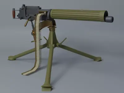Vickers machine gun 3D model buy