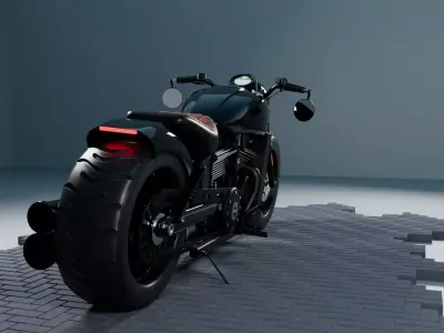 Custom 3D Motorcycle - Scout Bobber Inspired Low-poly 3D model
