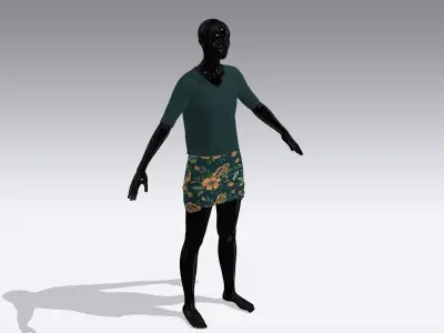 Woman Cloth Dress Low-poly 3D model