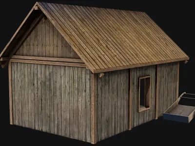 Old Medieval Building  Low-poly 3D model