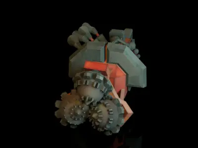 Stylized Hand Combat Drill Low-poly 3D model