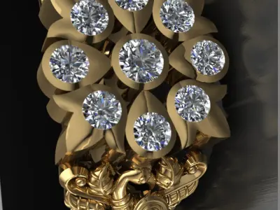 Antique Gents Men Ring  Peacock  3D print model