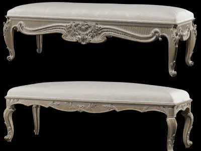 baroque bench 3D model
