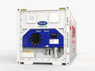 20ft K-LINE shipping Container Reefer CARRIER 3D model