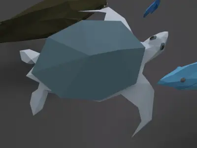 Low poly sea Low-poly 3D model