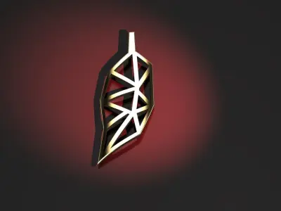 Minimal Leaf Earring  3D model