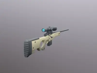 AWP Ivory Low Poly Mobile Game Ready model Low-poly 3D model