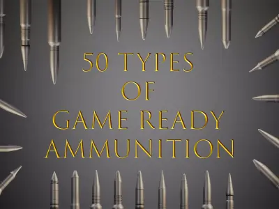 50 Types of Gameready Ammunition Package Low-poly 3D model