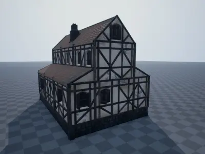Medieval House 05 Low-poly 3D model