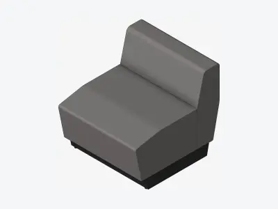 Furniture - Seating - Contemporary - Blume - Extension - Back Low-poly 3D model