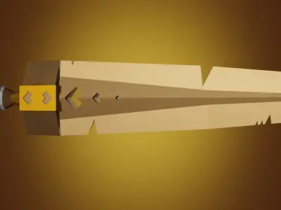 Steampunk Blade low-poly game ready Free low-poly 3D model