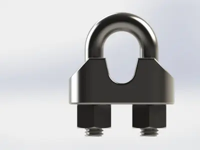 Wire rope clip stainless steel 3D model