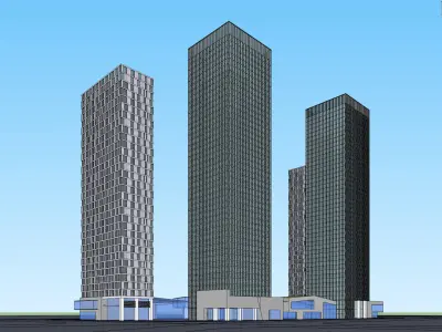 SU model of Poly high-rise office building building 3D model